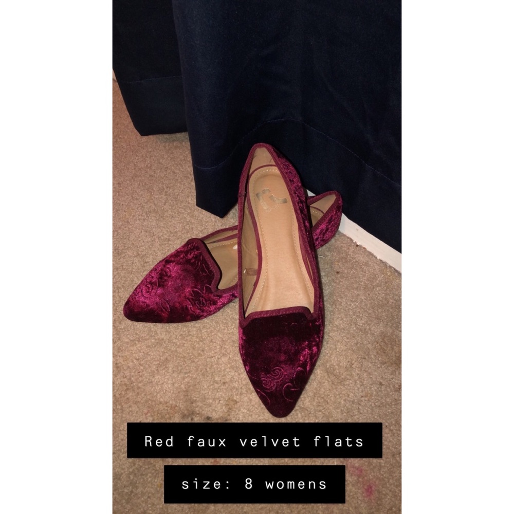 Red velvet flats